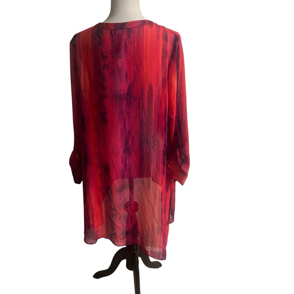 Catherine’s Women’s Sheer Asymmetrical Tunic Artsy Plus Size 14/16W Sequin Bead - Picture 3 of 11